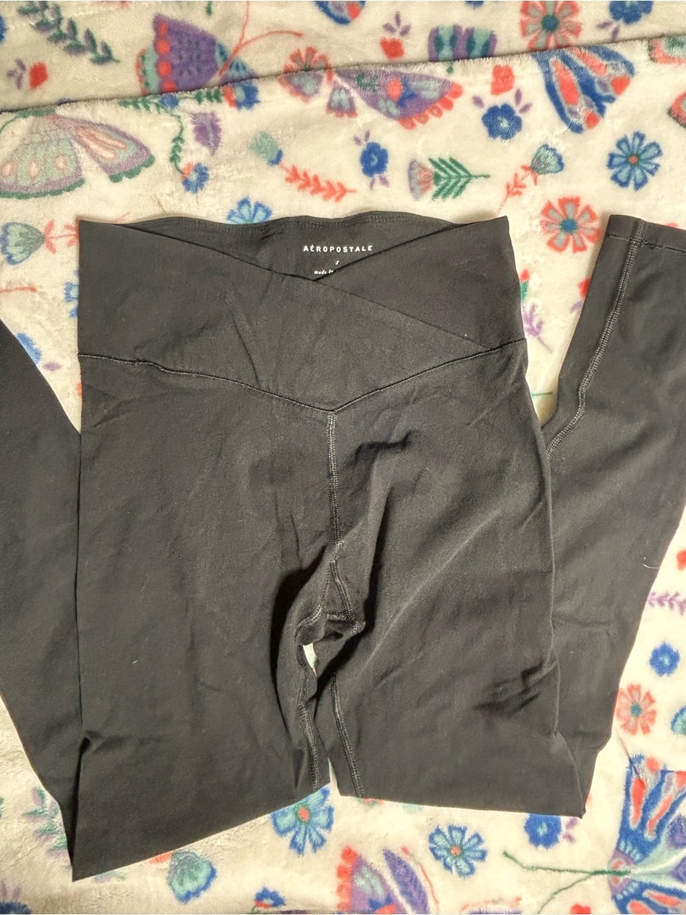 Aeropostale Black Leggings with Branded Waistband